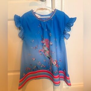 Monsoon Blue and Pink Unicorn Dress